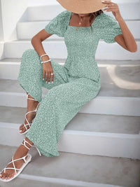Printed Square Neck Puff Sleeve Jumpsuit 100100346581755 31 Affordable Fashion Under $100 Jerry's Apparel 
