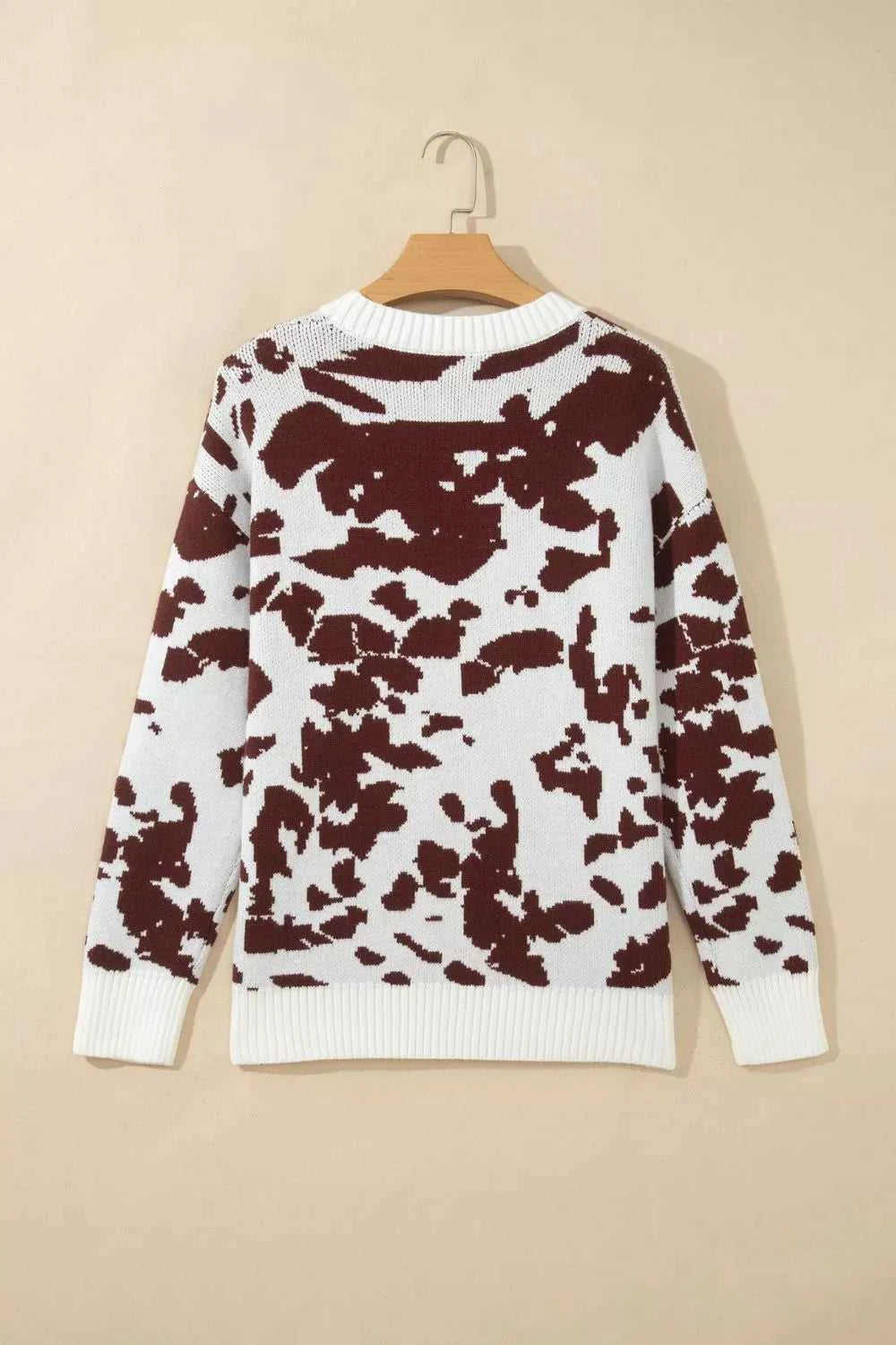 Western Print Cow Pattern Long Sleeve Round Neck Pullover Knitwear Sweater 101002873465913 49 Affordable Fashion Under $100 Jerry's Apparel 