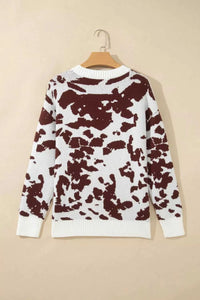 Western Print Cow Pattern Long Sleeve Round Neck Pullover Knitwear Sweater 101002873465913 49 Affordable Fashion Under $100 Jerry's Apparel 
