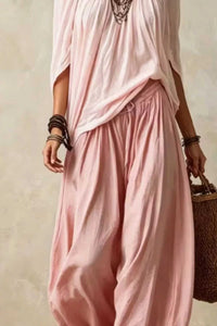 Full Size Off-Shoulder Top and Wide-Leg Pants Set Plus Size 100100599262559 45 Affordable Fashion Under $100 Jerry's Apparel 