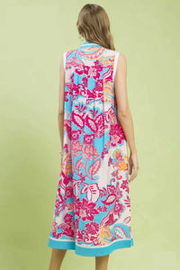 Umgee Floral Sleeveless Midi Dress with Side Pockets 100100511711109 57 Affordable Fashion Under $100 Jerry's Apparel 