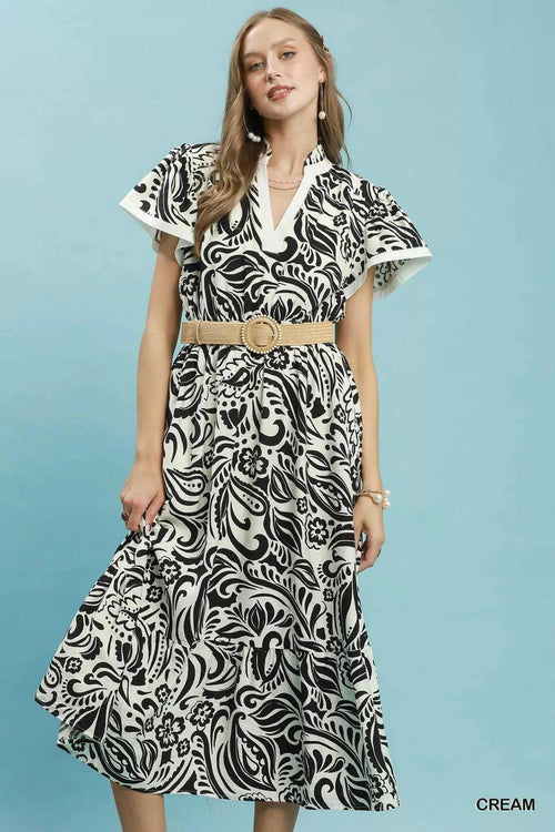 Umgee Paisley Print Midi Dress with Side Pockets 100100458981852 62 Affordable Fashion Under $100 Jerry's Apparel 