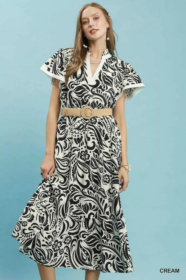 Umgee Paisley Print Midi Dress with Side Pockets 100100458981852 62 Affordable Fashion Under $100 Jerry's Apparel 
