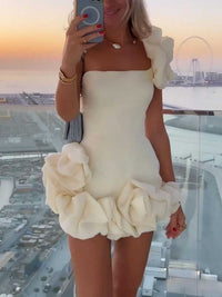 One-Shoulder Ruffle Mini Dress 100100421938680 73 Women's Dress Gifts for Her Jerry's Apparel 