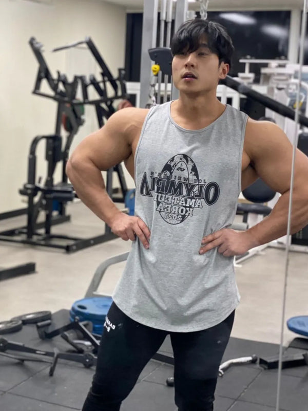 Men's Plus Size Graphic Round Neck Active Tank
