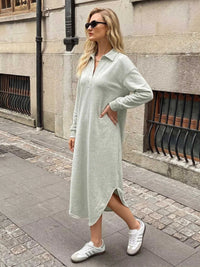 Polo Collar Long Sleeve Midi Dress 101001353552145 48 Affordable Fashion Under $100 Jerry's Apparel 