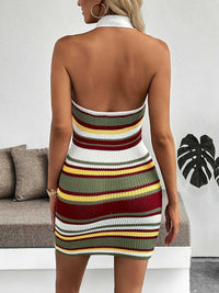 Multi-Color Striped Halter Neck Knit Sweater Dress 100100535429722 41 Affordable Fashion Under $100 Jerry's Apparel 