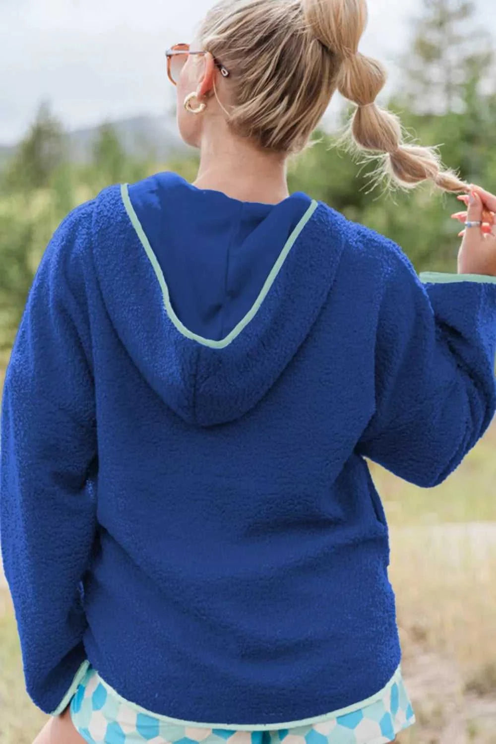 Sherpa Quarter-Zip Dropped Shoulder Hoodie 100100591571327 47 Affordable Fashion Under $100 Jerry's Apparel 