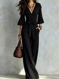 Pleated Wide-Leg Jumpsuit with Tie-Waist 101001893266329 52 Affordable Fashion Under $100 Jerry's Apparel 