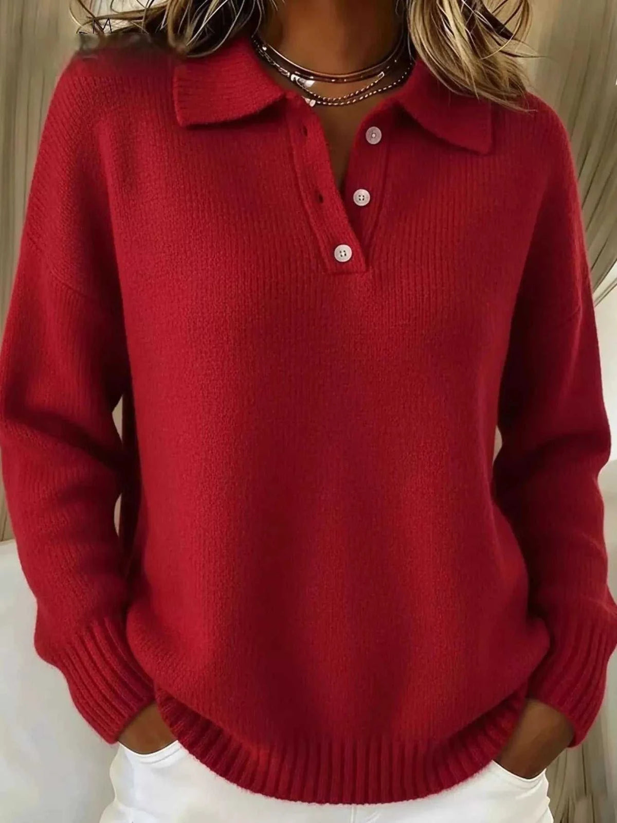 Full Size Button Detail Dropped Shoulder Sweater Plus Size 101002359418175 39 Affordable Fashion Under $100 Jerry's Apparel 