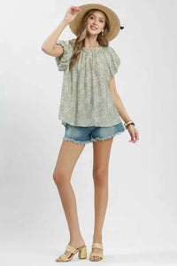 Umgee Floral Puff Sleeve Blouse 100100619591928 47 Affordable Fashion Under $100 Jerry's Apparel 