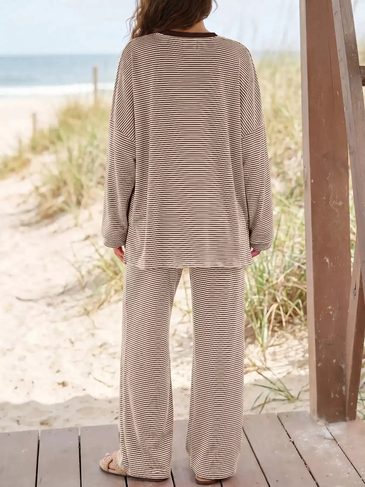 Striped Long Sleeve Top and Pants Set 101001715551827 81 Affordable Fashion Under $100 Jerry's Apparel 