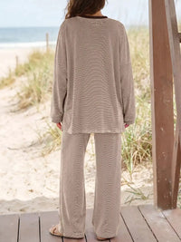Striped Long Sleeve Top and Pants Set 101001715551827 81 Affordable Fashion Under $100 Jerry's Apparel 