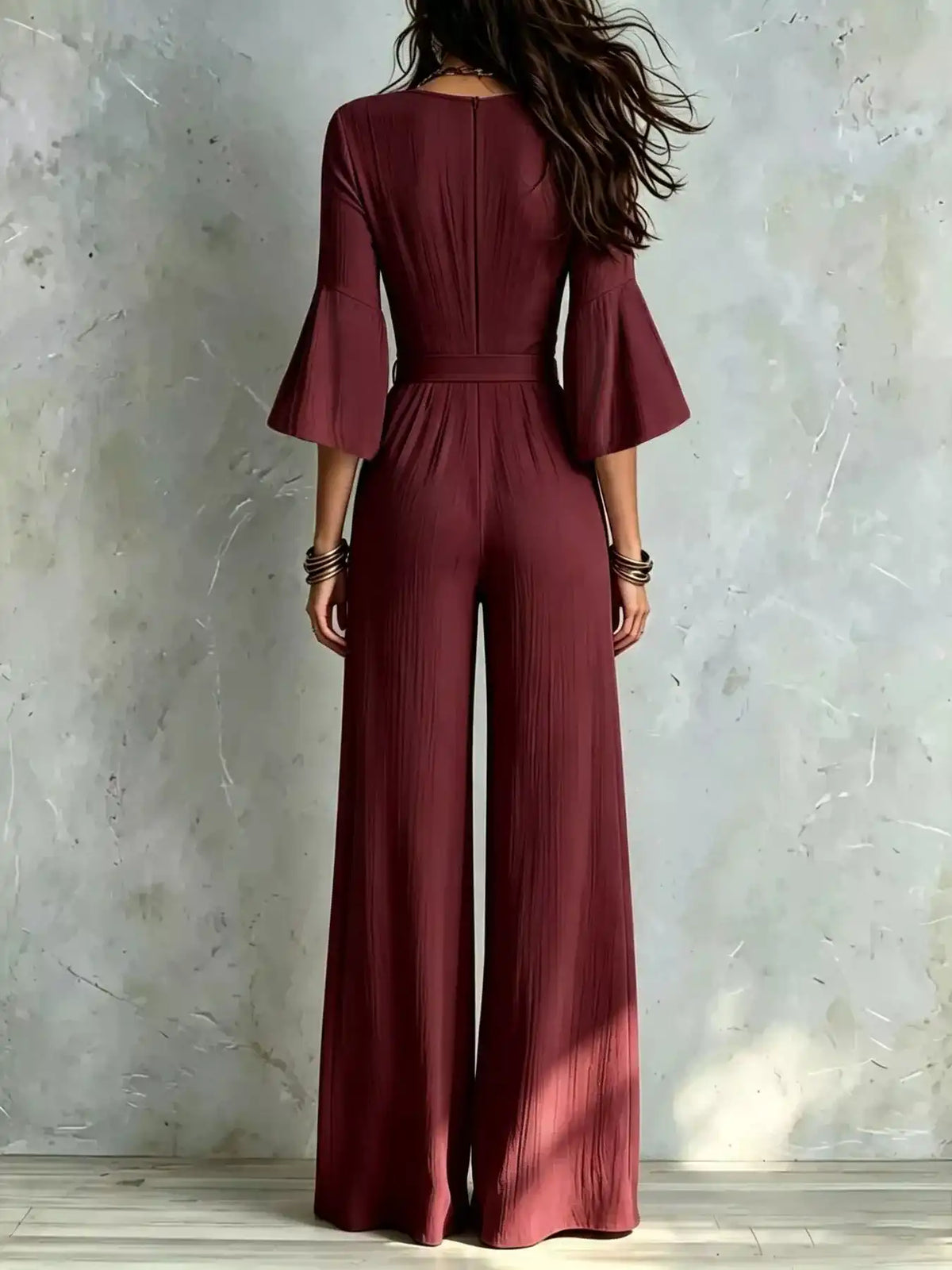 Pleated Wide-Leg Jumpsuit with Tie-Waist 101001893266329 52 Affordable Fashion Under $100 Jerry's Apparel 