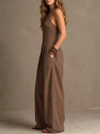 Full Size Halter Neck Wide-Leg Jumpsuit Plus Size 101001857800379 54 Affordable Fashion Under $100 Jerry's Apparel 
