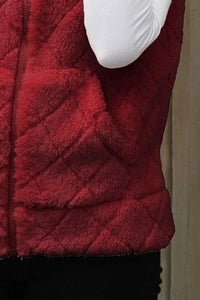 Fuzzy Plaid Texture Zip Up Vest Coat 100100915540550 35 Affordable Fashion Under $100 Jerry's Apparel 