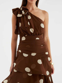 Polka Dot One-Shoulder Ruffle Dress 100100403782395 65 Affordable Fashion Under $100 Jerry's Apparel 