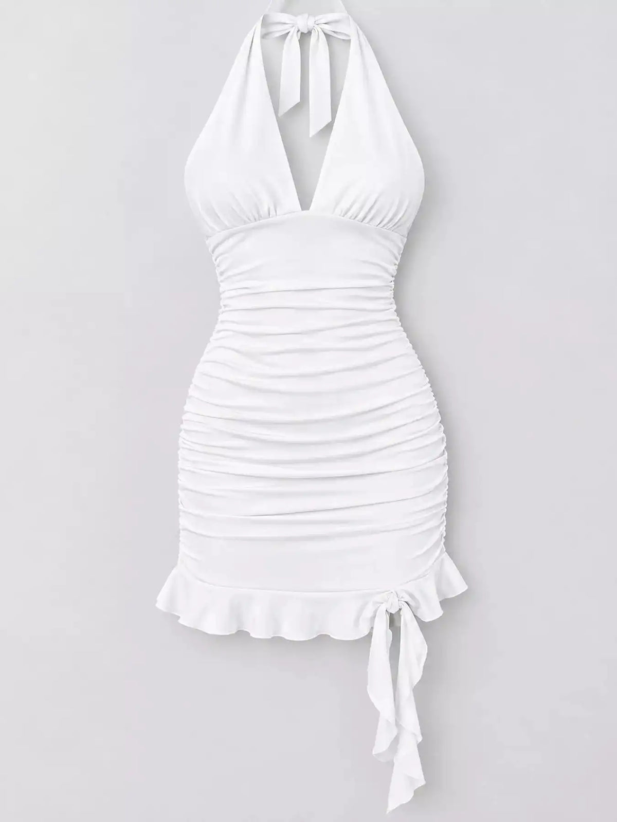 Ruched Halter Neck Bodycon Mini Dress 101001241020171 35 Gifts for Her Jerry's Apparel 