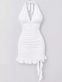 Ruched Halter Neck Bodycon Mini Dress 101001241020171 35 Gifts for Her Jerry's Apparel 