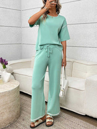 Round Neck Half Sleeve Top and Pants Set 100100458964546 67 Affordable Fashion Under $100 Jerry's Apparel 