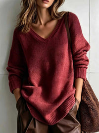 V-Neck Dropped Shoulder Sweater 101002004477831 44 Affordable Fashion Under $100 Jerry's Apparel 