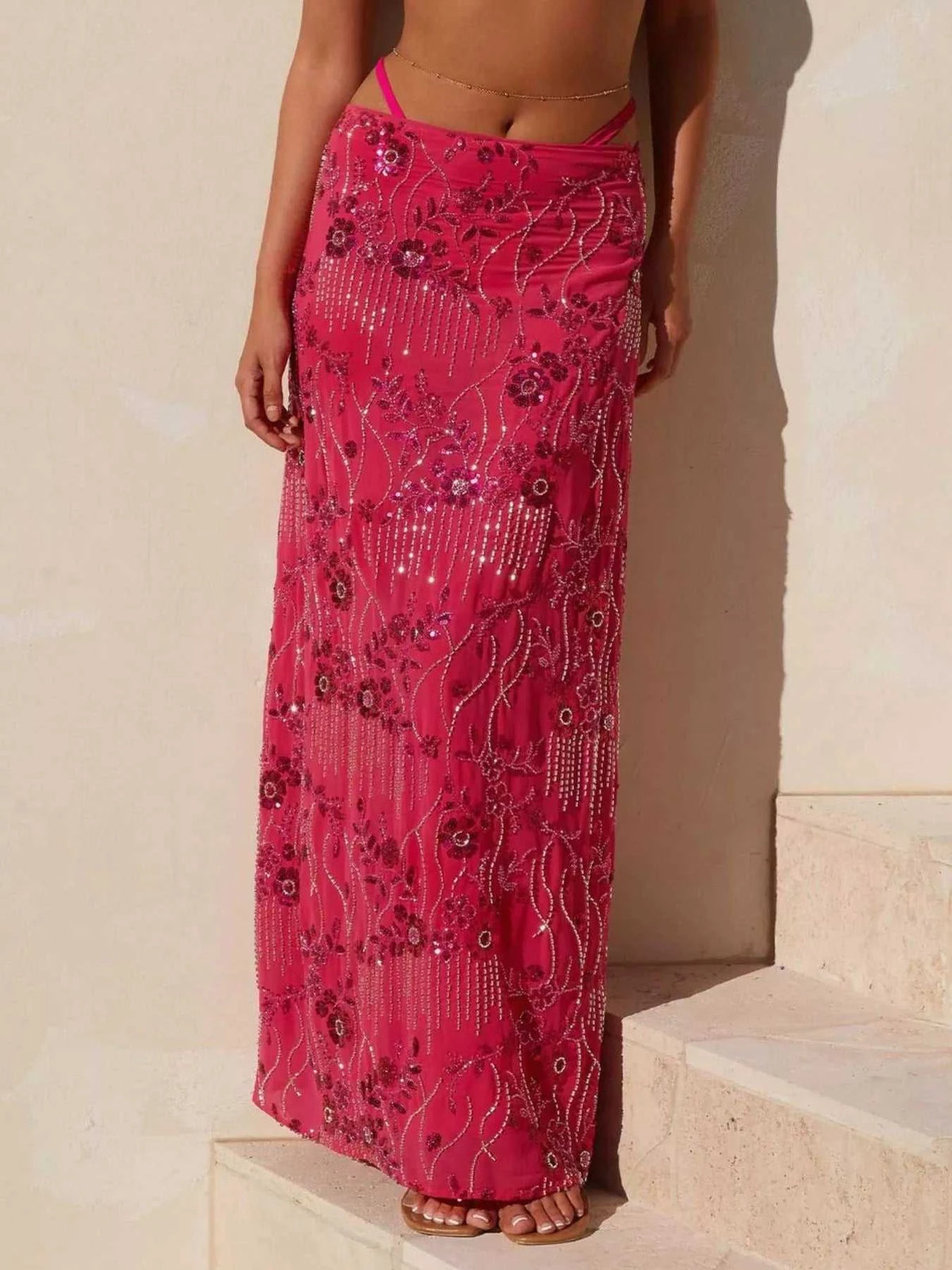 Sequin Embroidered Maxi Skirt 100100873081320 70 Affordable Fashion Under $100 Jerry's Apparel 
