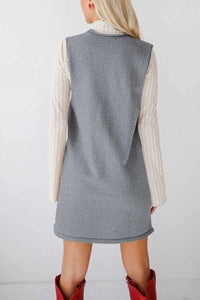 Lovelet Pocketed V-Neck Mini Sweater Overall Dress 100100741662145 42 Affordable Fashion Under $100 Jerry's Apparel 