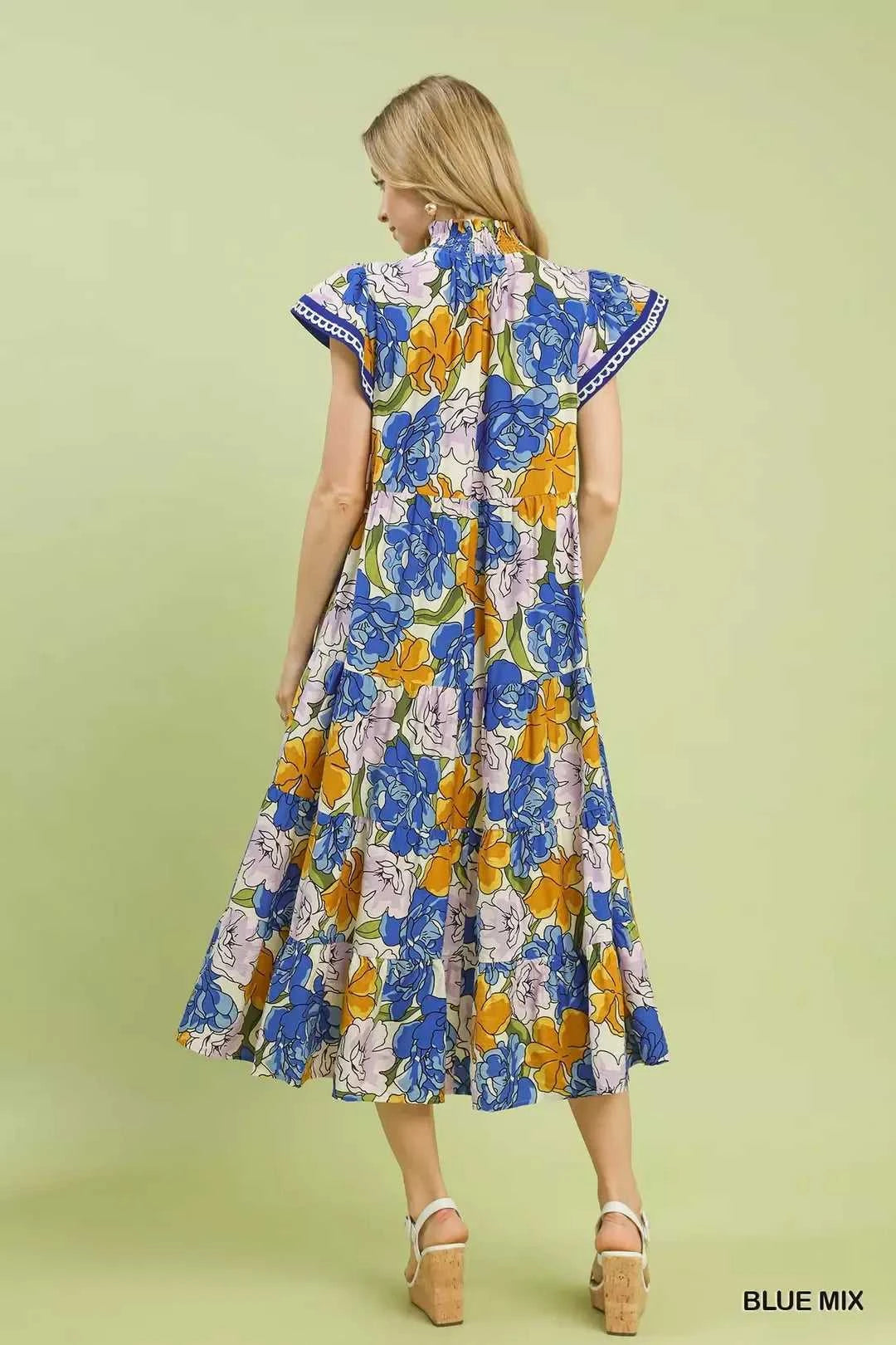Umgee Mix Bold Floral Tiered Midi Dress 100100593221588 62 Affordable Fashion Under $100 Jerry's Apparel 