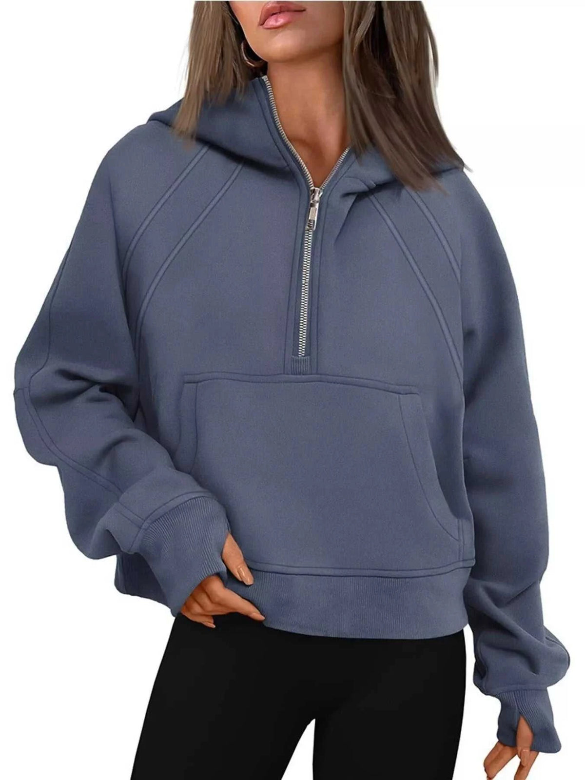 Half Zip Raglan Sleeve Hoodie 100100054152275 53 Affordable Fashion Under $100 Jerry's Apparel 