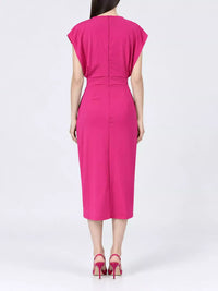 Sleeveless Midi Dress with Gold Button Detail and Side Slit 101001590890082 42 Affordable Fashion Under $100 Jerry's Apparel 