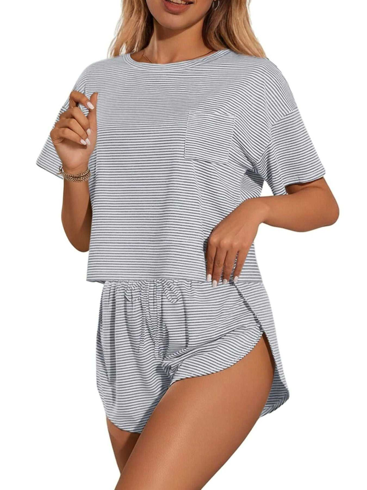 Printed Round Neck Tee and Shorts Set 100100695671655 31 Affordable Fashion Under $100 Jerry's Apparel 
