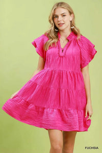 Umgee Tiered Ruffle Sleeve Textured Mini Dress 100100053881818 57 Affordable Fashion Under $100 Jerry's Apparel 