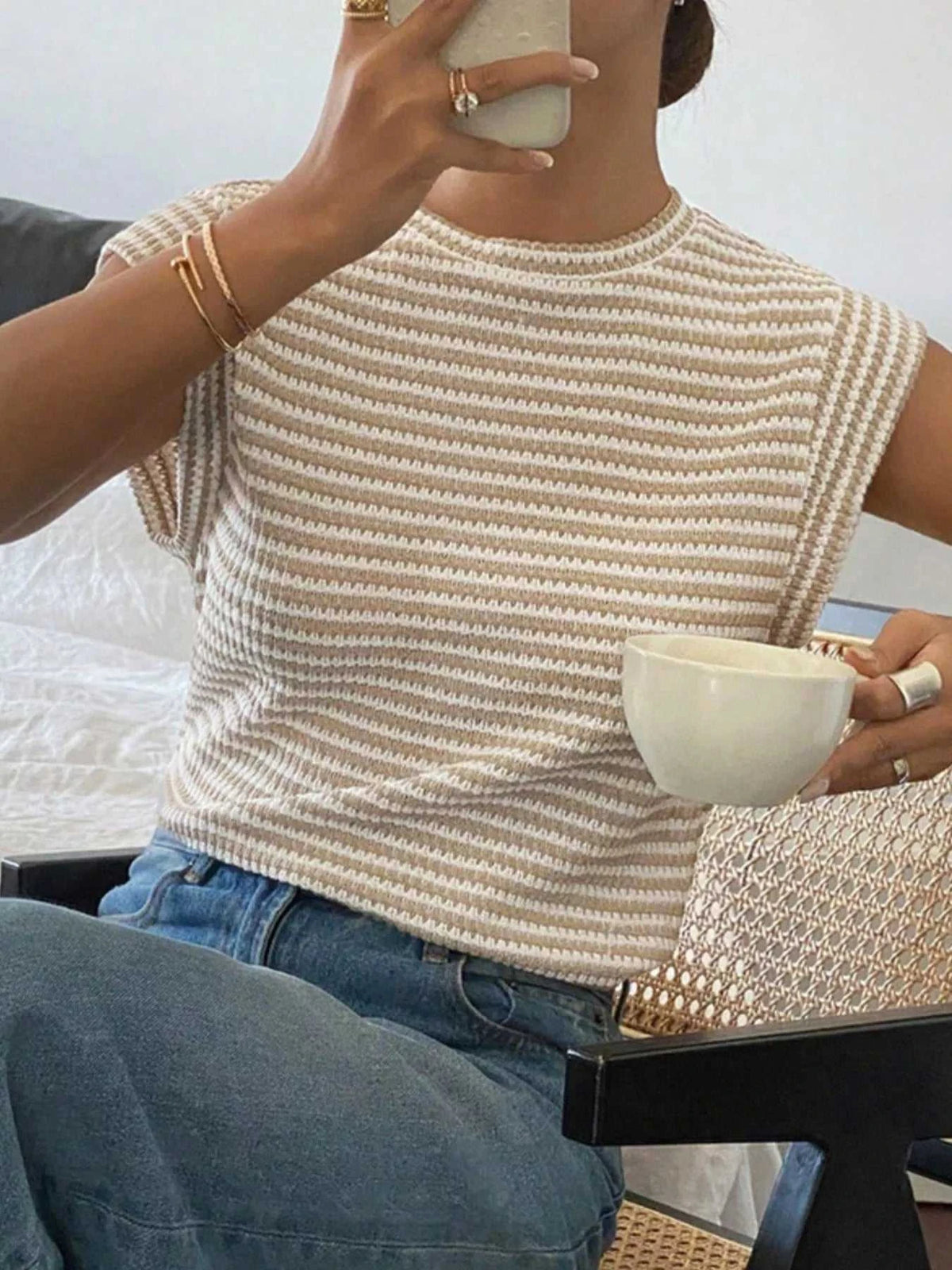 Full Size Striped Round Neck Short Sleeve T-Shirt Plus Size 100100816884494 24 Affordable Fashion Under $100 Jerry's Apparel 