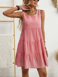 Plaid Round Neck Sleeveless Mini Dress 100100093541083 32 Affordable Fashion Under $100 Jerry's Apparel 
