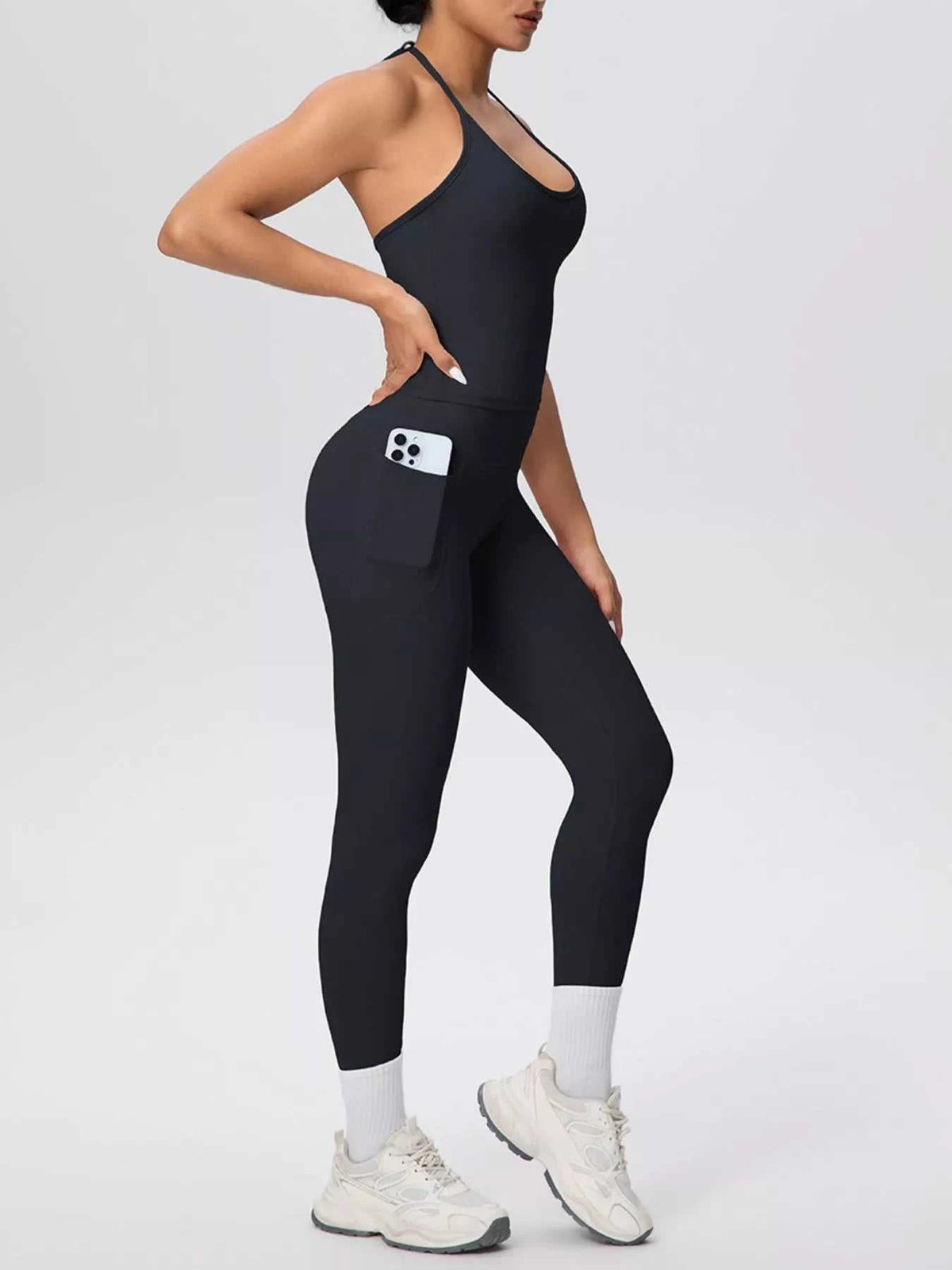 Halter Neck Cami and High-Waisted Leggings Active Set 101006856970414 89 Affordable Fashion Under $100 Jerry's Apparel 
