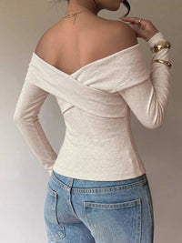 Crisscross Off-Shoulder Long Sleeve Top 100100674468098 36 Affordable Fashion Under $100 Jerry's Apparel 