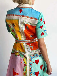 Printed Tie Waist Maxi Dress