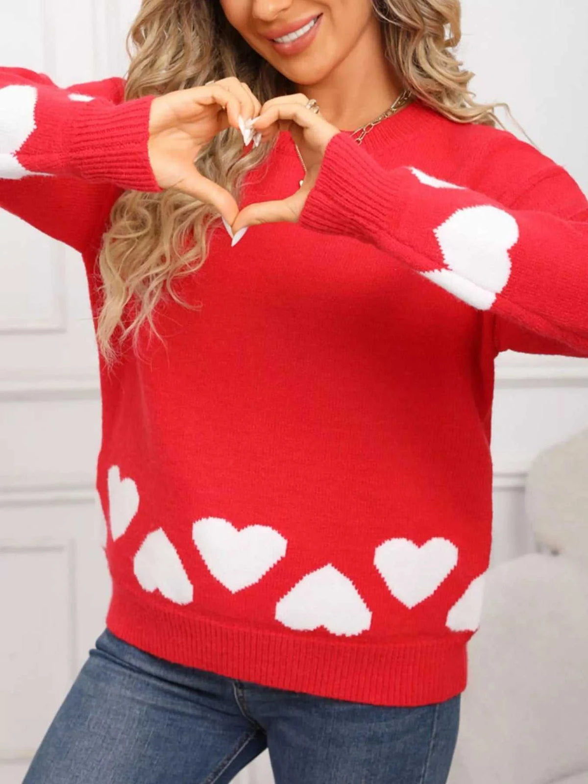 Valentine's Day Heart Crew Neck Sweater 100100239862699 46 Affordable Fashion Under $100 Jerry's Apparel 