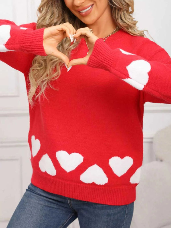 Valentine's Day Heart Crew Neck Sweater 100100239862699 46 Affordable Fashion Under $100 Jerry's Apparel 