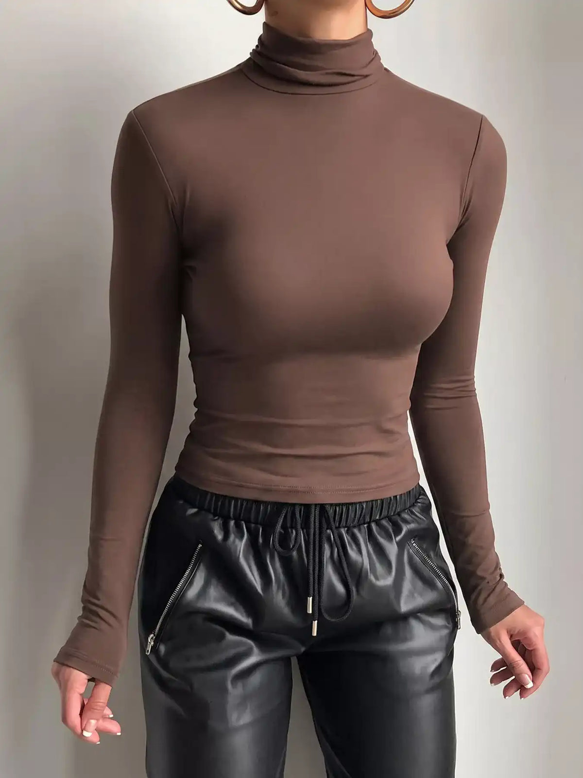 Mock Neck Long Sleeve Slim Fit T-Shirt 101001465798210 27 Affordable Fashion Under $100 Jerry's Apparel 