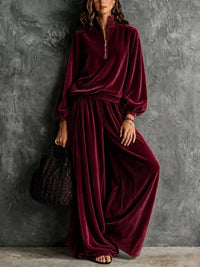 Quarter-Zip Sweatshirt and Wide-Leg Pants 101001764469874 74 Affordable Fashion Under $100 Jerry's Apparel 