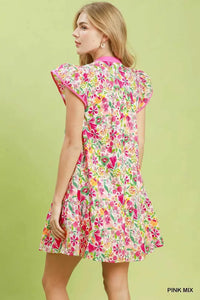 Umgee Floral Flutter Sleeve Tiered Mini Dress 100100925781092 57 Affordable Fashion Under $100 Jerry's Apparel 