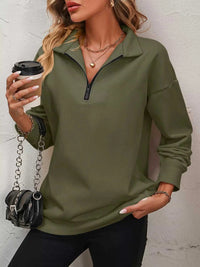 Quarter Zip Dropped Shoulder Sweatshirt 100100362581547 41 Affordable Fashion Under $100 Jerry's Apparel 