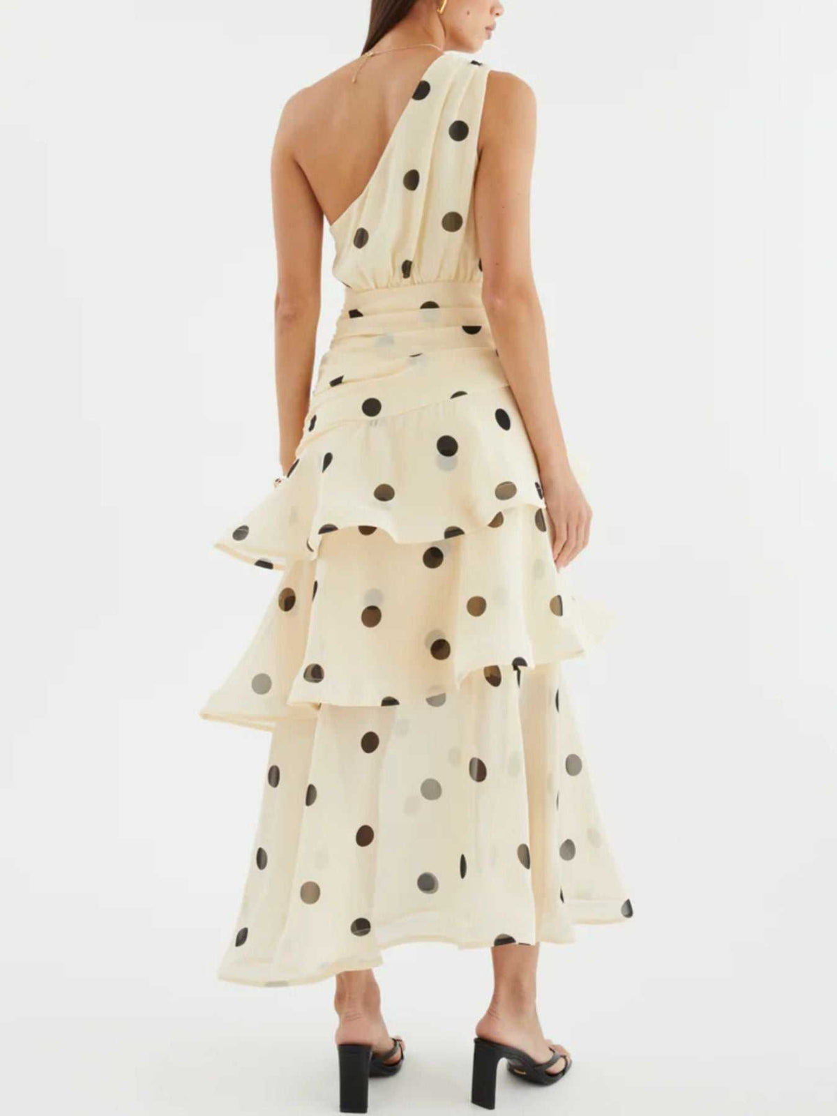 Polka Dot One-Shoulder Ruffle Dress 100100403782395 65 Gifts for Her Jerry's Apparel 