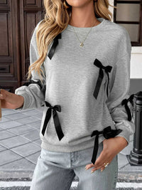 Bow Detail Round Neck Sweatshirt 100100498447655 33 Affordable Fashion Under $100 Jerry's Apparel 