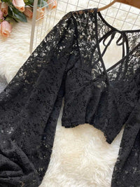 Lace Tie Back Long Sleeve Top 100100430044315 33 Affordable Fashion Under $100 Jerry's Apparel 