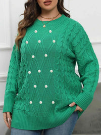 Plus Size Cable Knit Dropped Shoulder Sweater 101002841180880 50 Affordable Fashion Under $100 Jerry's Apparel 