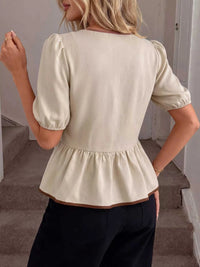 Bow Front Ruffle Hem Blouse 100100997890523 28 Affordable Fashion Under $100 Jerry's Apparel 