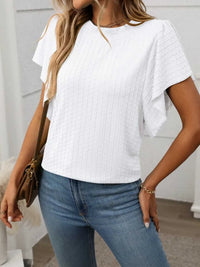 Round Neck Flutter Sleeve T-Shirt 100100468281947 23 Affordable Fashion Under $100 Jerry's Apparel 