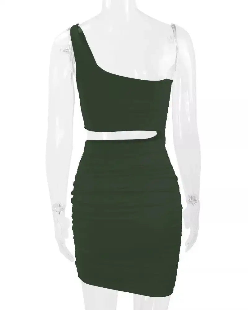 One-Shoulder Cutout Ruched Bodycon Mini Dress 101001098960768 27 Gifts for Her Jerry's Apparel 